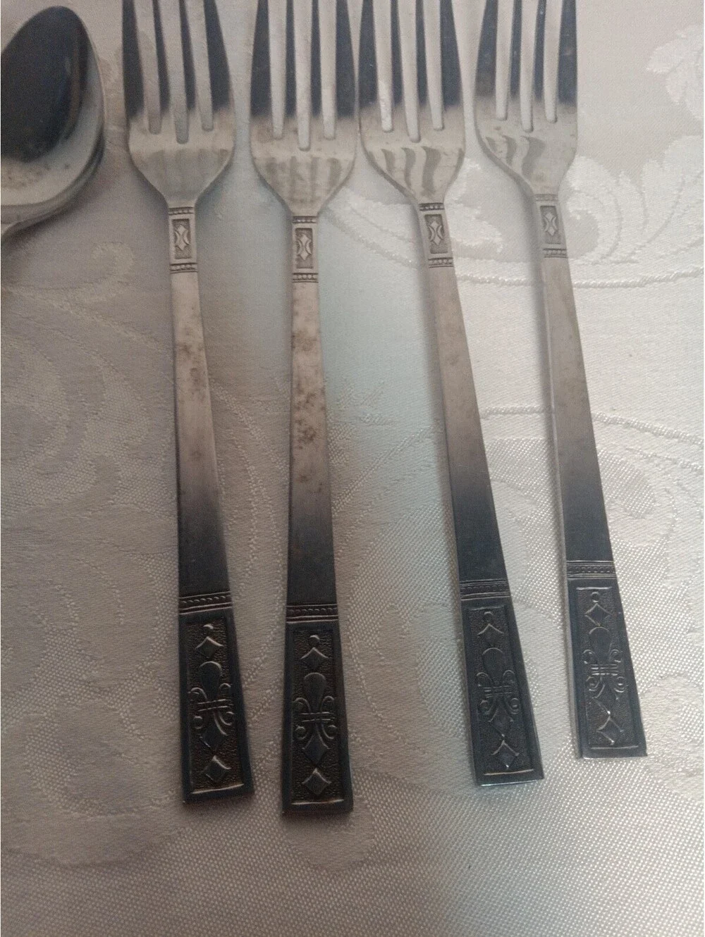 Vintage Majesco Japan Stainless Flatware 11 Pc Lot Fleur De Lis CUS3 Cortina